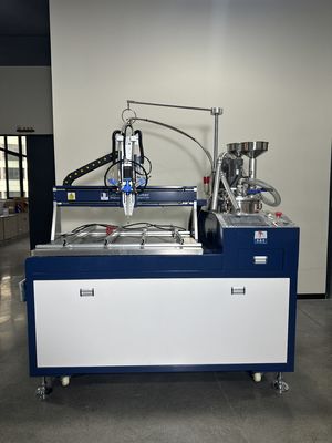 เครื่องฉีดยางอีโอกซี่อัตโนมัติ พร้อมกระจายกาวสามแกนและ 2KW Power Label Sticker Doming